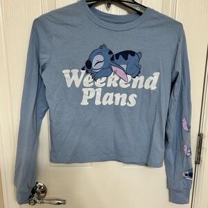 Disney Stitch Blue Long Sleeve Tee Women’s/Juniors